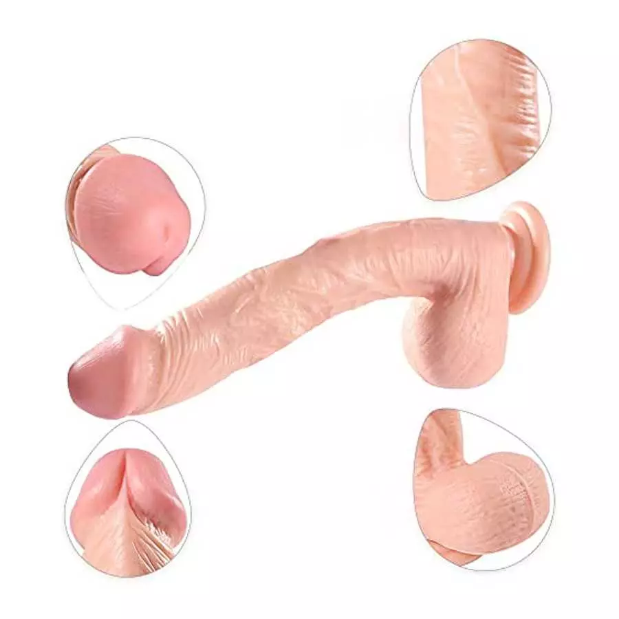 WEMAY 13 Inch Realistic Oversized Long Dildo Lifelike Huge Sex Toy with Powerful Suction Cup G Spot Flexible Big Dildos, 1.0 Cou