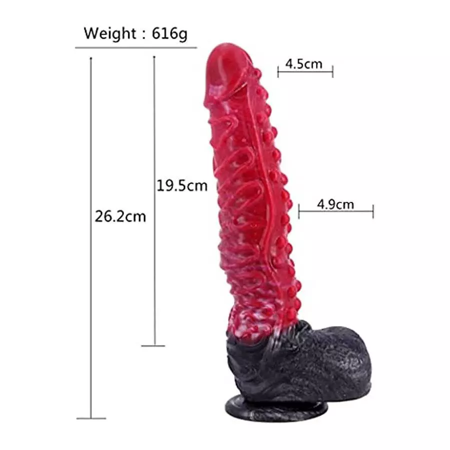 10inch Realistic Long Dragon Suction Cup Dildo, Thick Black Silicone Dildo Anal Adult Toys for Women Men and Couples