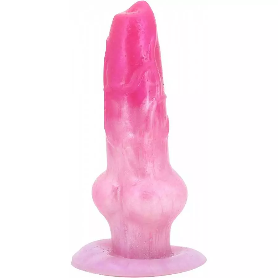 Realistic Pink Dog Dildo 8" Big Silicone Animal Dildo with Suction Cup Canine Anal Adult Toys for Women Lesbian and Men Couples