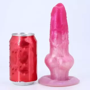 Realistic Pink Dog Dildo 8" Big Silicone Animal Dildo with Suction Cup Canine Anal Adult Toys for Women Lesbian and Men Couples