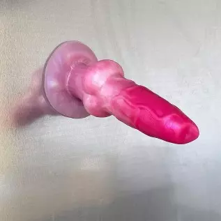 Realistic Pink Dog Dildo 8" Big Silicone Animal Dildo with Suction Cup Canine Anal Adult Toys for Women Lesbian and Men Couples