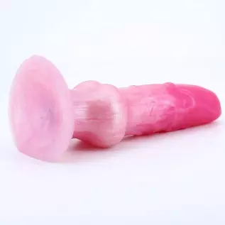 Realistic Pink Dog Dildo 8" Big Silicone Animal Dildo with Suction Cup Canine Anal Adult Toys for Women Lesbian and Men Couples