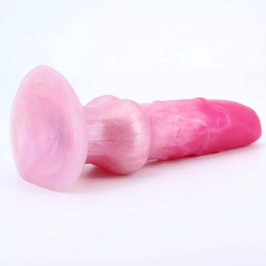 Realistic Pink Dog Dildo 8" Big Silicone Animal Dildo with Suction Cup Canine Anal Adult Toys for Women Lesbian and Men Couples