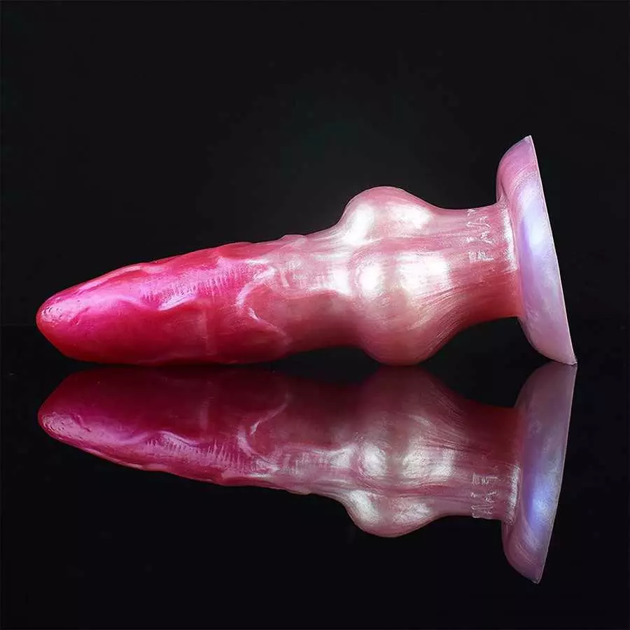 Realistic Pink Dog Dildo 8" Big Silicone Animal Dildo with Suction Cup Canine Anal Adult Toys for Women Lesbian and Men Couples