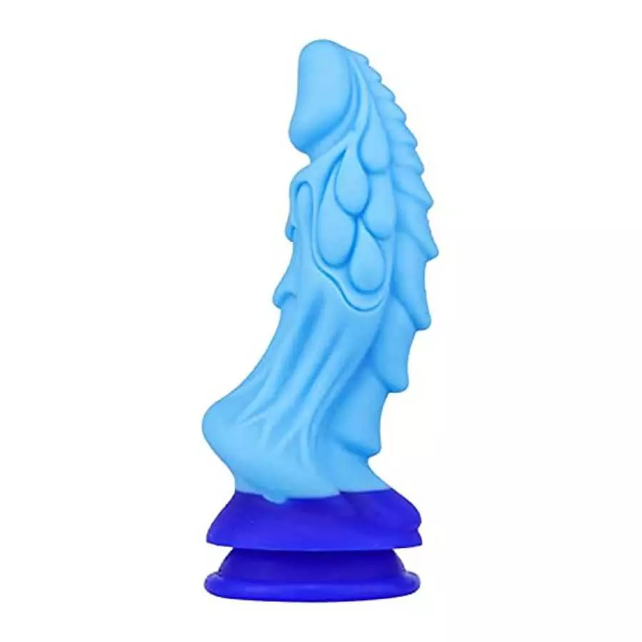 WEMAY Monster Dragon Dildo with Strong Suction Cup 8.66 Inch Realistic Dildos Flexible Liquid Silicone Huge Animal Sex Toys, Blu