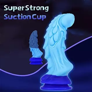 WEMAY Monster Dragon Dildo with Strong Suction Cup 8.66 Inch Realistic Dildos Flexible Liquid Silicone Huge Animal Sex Toys, Blu