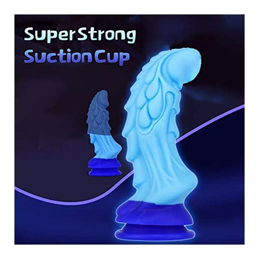 WEMAY Monster Dragon Dildo with Strong Suction Cup 8.66 Inch Realistic Dildos Flexible Liquid Silicone Huge Animal Sex Toys, Blu