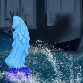 WEMAY Monster Dragon Dildo with Strong Suction Cup 8.66 Inch Realistic Dildos Flexible Liquid Silicone Huge Animal Sex Toys, Blu