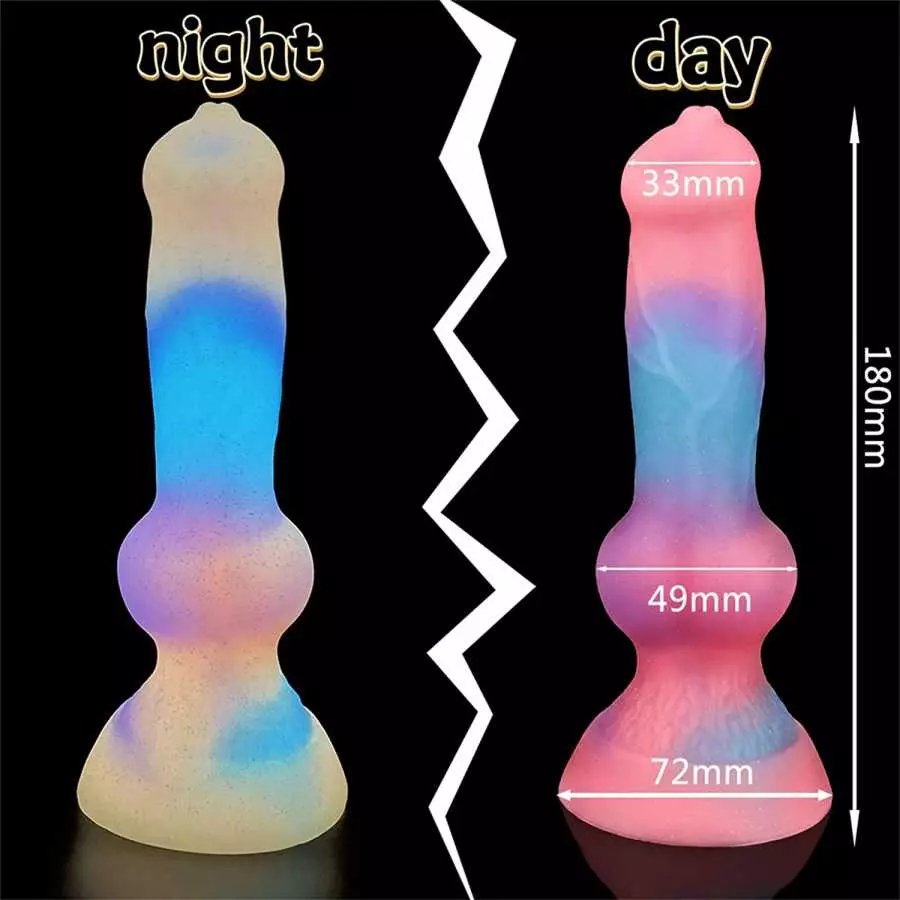 Monster Luminous Dildo Silicone Anal Dildo with Suction Cup, Dragon Realistic Dildo Butt Plug Anal Sex Toy, Glow Animal Dildo To