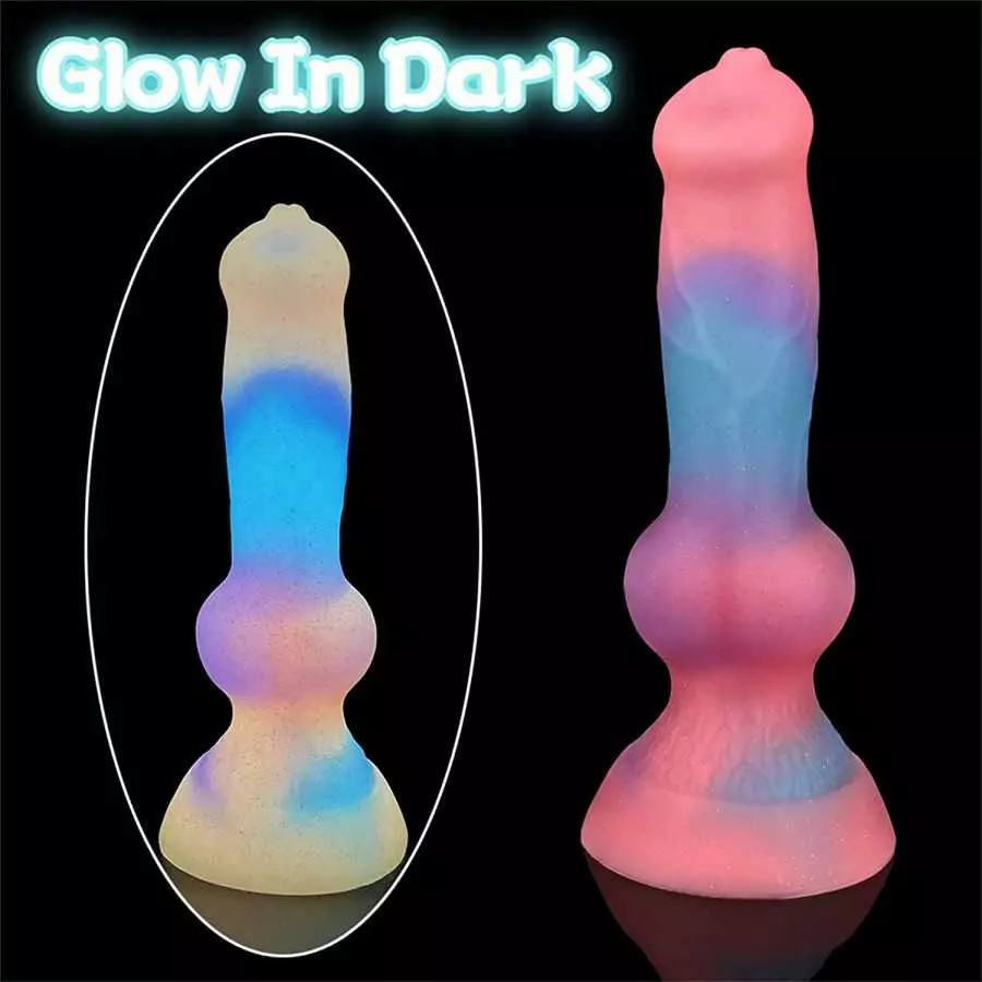 Monster Luminous Dildo Silicone Anal Dildo with Suction Cup, Dragon Realistic Dildo Butt Plug Anal Sex Toy, Glow Animal Dildo To