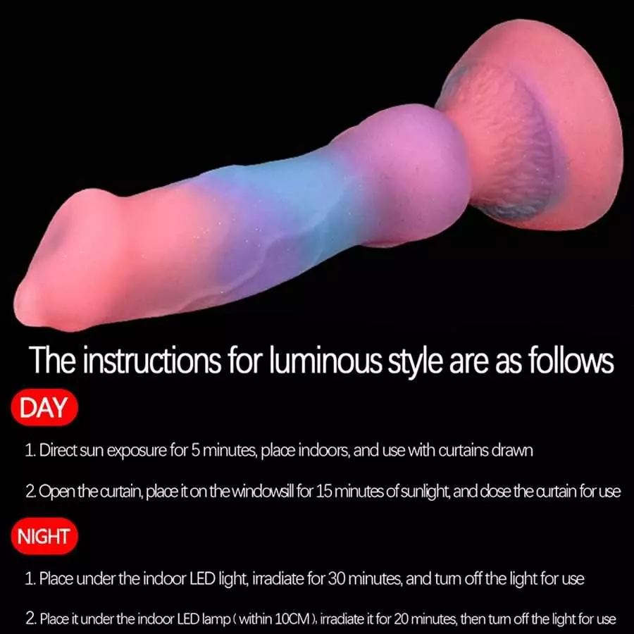 Monster Luminous Dildo Silicone Anal Dildo with Suction Cup, Dragon Realistic Dildo Butt Plug Anal Sex Toy, Glow Animal Dildo To