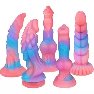 Monster Luminous Dildo Silicone Anal Dildo with Suction Cup, Dragon Realistic Dildo Butt Plug Anal Sex Toy, Glow Animal Dildo To