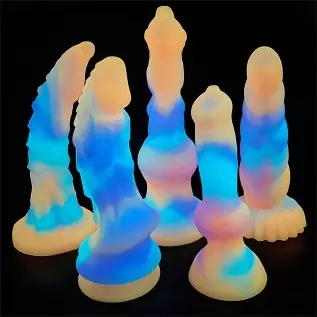 Monster Luminous Dildo Silicone Anal Dildo with Suction Cup, Dragon Realistic Dildo Butt Plug Anal Sex Toy, Glow Animal Dildo To