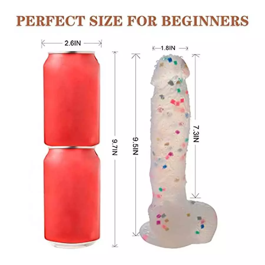 SUWUKA 9.5" Silicone Realistic Dildo Soft Large Dildos for Women with Strong Suction Cup for Hands-Free, Flexible Lifelike Sex T