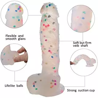 SUWUKA 9.5" Silicone Realistic Dildo Soft Large Dildos for Women with Strong Suction Cup for Hands-Free, Flexible Lifelike Sex T