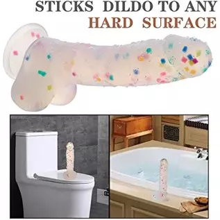 SUWUKA 9.5" Silicone Realistic Dildo Soft Large Dildos for Women with Strong Suction Cup for Hands-Free, Flexible Lifelike Sex T