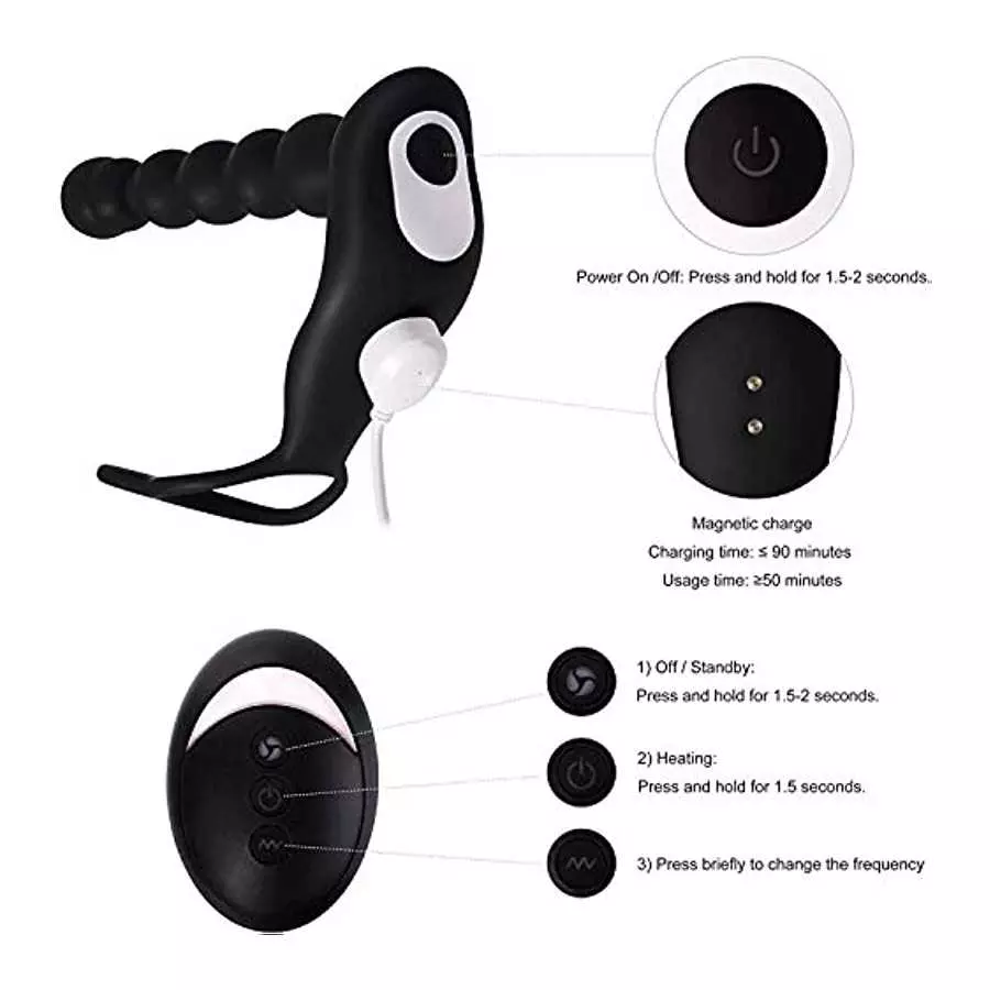 Realistic Dildo Thrust Anal Vibrator Sex Toys Prostate Massager with 10 Thrust Vibration Modes for Couple Men Wearable Anal Thru