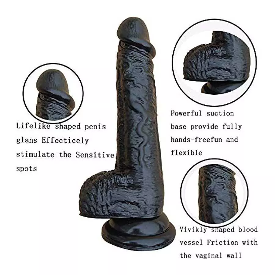 Realistic Dildo with Bullet Vibrator,Adult Vibrating Dildos ,8 inch Big Anal Suction Cup Large Dildos Toy for Female, Silicone S