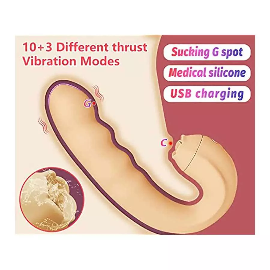Vibrating Dildo Sex Toy Thrusting G Spot Vibrator for Women Anal Vaginal Clitoris Stimulation with 3 Rotating Speed 10 Vibration