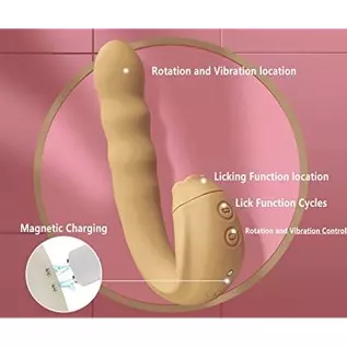 Vibrating Dildo Sex Toy Thrusting G Spot Vibrator for Women Anal Vaginal Clitoris Stimulation with 3 Rotating Speed 10 Vibration