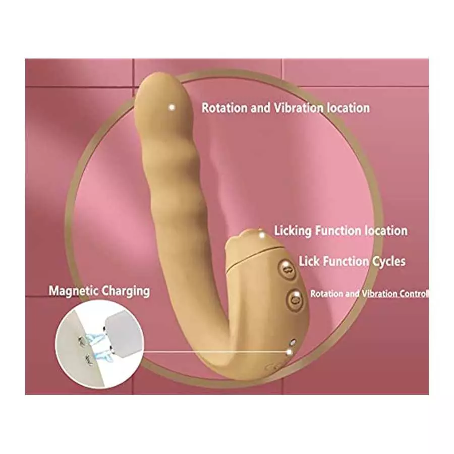 Vibrating Dildo Sex Toy Thrusting G Spot Vibrator for Women Anal Vaginal Clitoris Stimulation with 3 Rotating Speed 10 Vibration