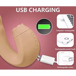 Vibrating Dildo Sex Toy Thrusting G Spot Vibrator for Women Anal Vaginal Clitoris Stimulation with 3 Rotating Speed 10 Vibration