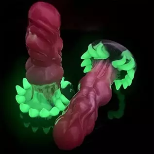 Dragon Dildo Sex Toy for Women Silicone Monster Dildo, Luminous Prostate Anal Dildo for Men with Strong Suction Cup Glow in The