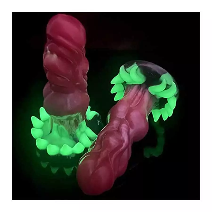 Dragon Dildo Sex Toy for Women Silicone Monster Dildo, Luminous Prostate Anal Dildo for Men with Strong Suction Cup Glow in The