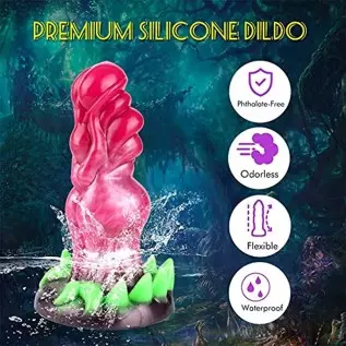 Dragon Dildo Sex Toy for Women Silicone Monster Dildo, Luminous Prostate Anal Dildo for Men with Strong Suction Cup Glow in The