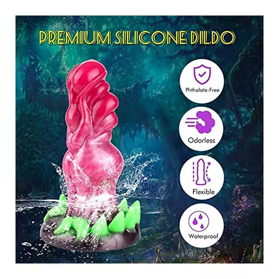 Dragon Dildo Sex Toy for Women Silicone Monster Dildo, Luminous Prostate Anal Dildo for Men with Strong Suction Cup Glow in The