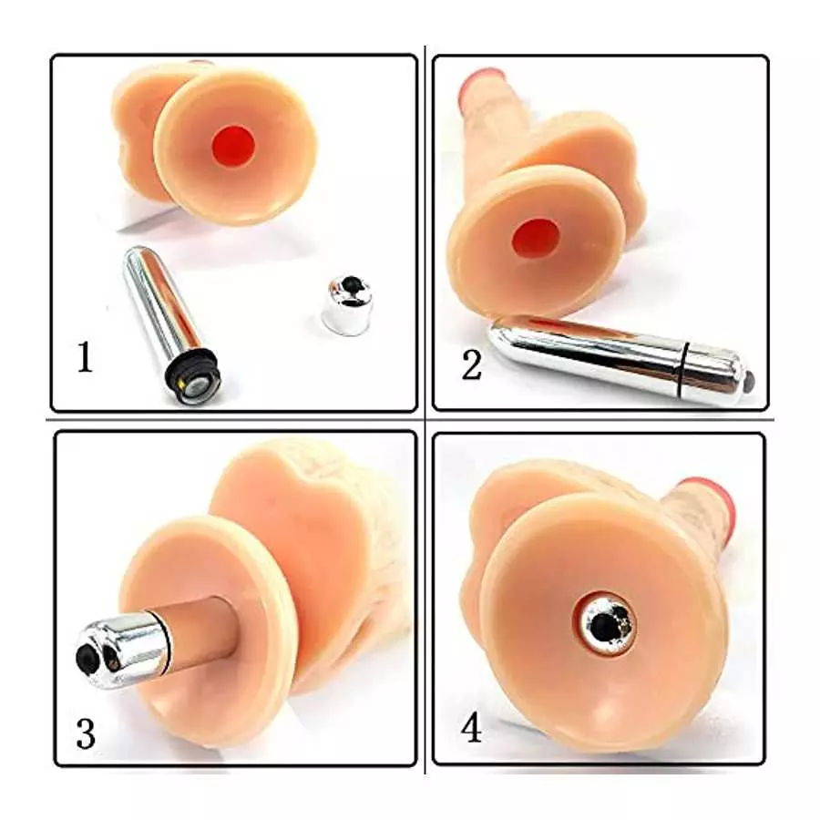 Realistic Dildo with Bullet Vibrator, Adult Vibrating Wand for Her ,8 inch Big Anal Suction Cup Large Dildos Toy for Female, Sil