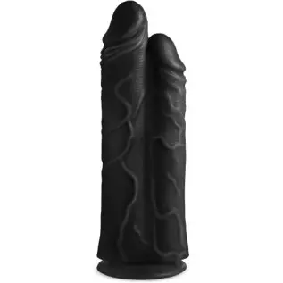 The Forearm 13 Inch Dildo with Suction Base Flesh (Black, Double 10 Inch)