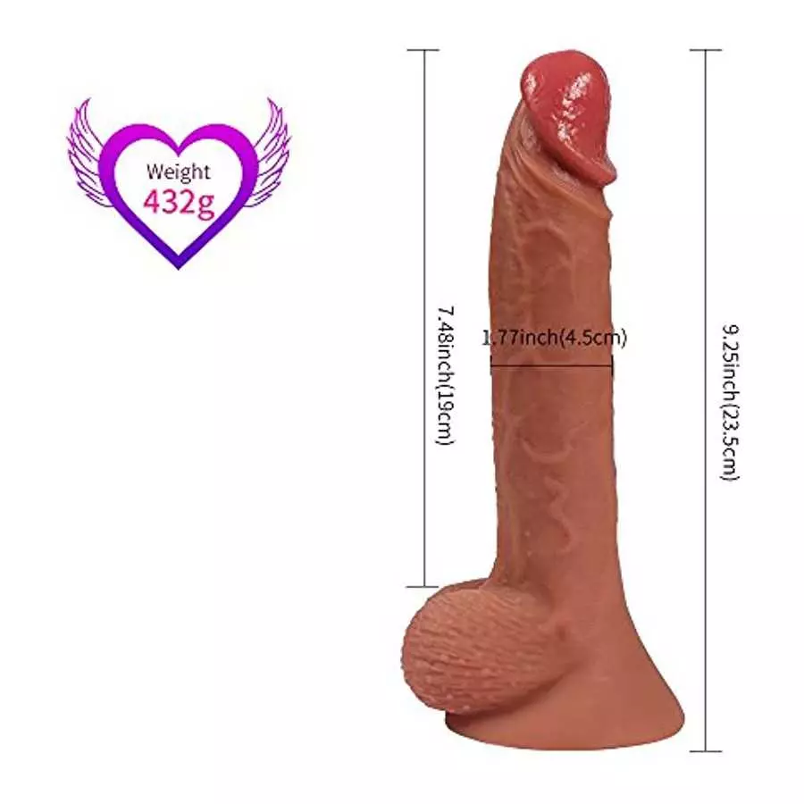 ANFEI Double Layered Silicone Dildo Hyper Realistic Premium Sex Toy 9 Inch Big Dildos Consoladores with Suction Cup