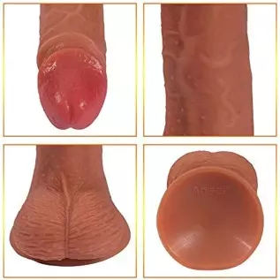 ANFEI Double Layered Silicone Dildo Hyper Realistic Premium Sex Toy 9 Inch Big Dildos Consoladores with Suction Cup