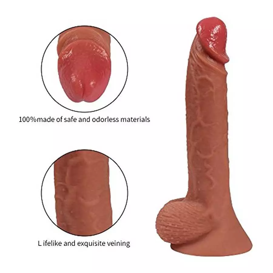 ANFEI Double Layered Silicone Dildo Hyper Realistic Premium Sex Toy 9 Inch Big Dildos Consoladores with Suction Cup
