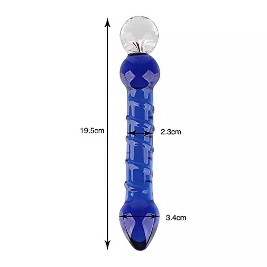 CCHW Glass Dildo Anal Sex Toy, Flower Design Crystal Glass Dildo Anal Thrusting Penis Wand Female Masturbation Penis Stick Spira