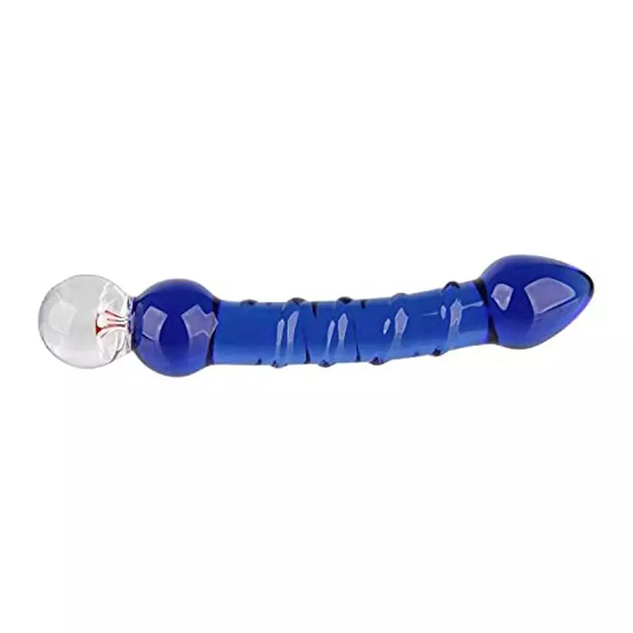 CCHW Glass Dildo Anal Sex Toy, Flower Design Crystal Glass Dildo Anal Thrusting Penis Wand Female Masturbation Penis Stick Spira