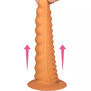 Realistic Dildo for Women Silicone Thread Thick Anal Plug with Strong Suction Cup Sex Factory (L)
