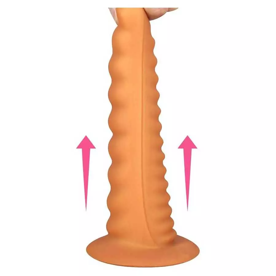 Realistic Dildo for Women Silicone Thread Thick Anal Plug with Strong Suction Cup Sex Factory (L)