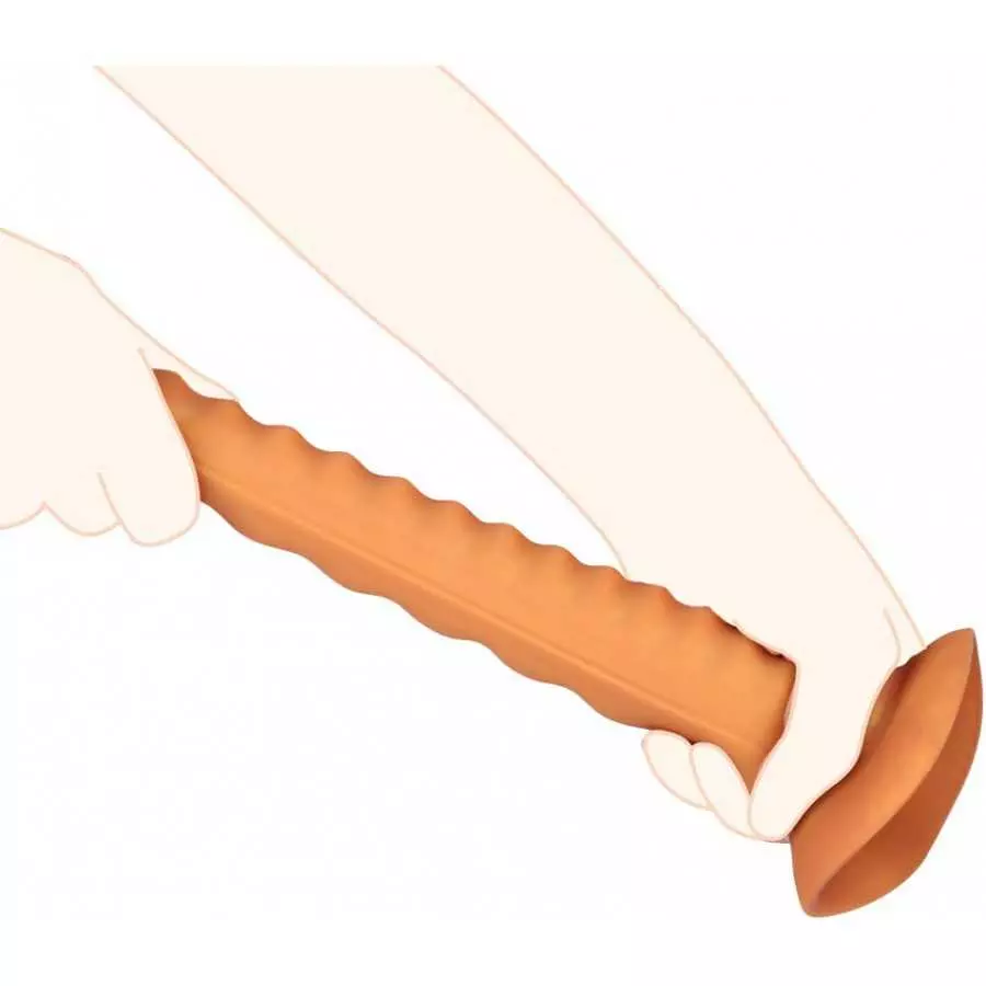 Realistic Dildo for Women Silicone Thread Thick Anal Plug with Strong Suction Cup Sex Factory (L)