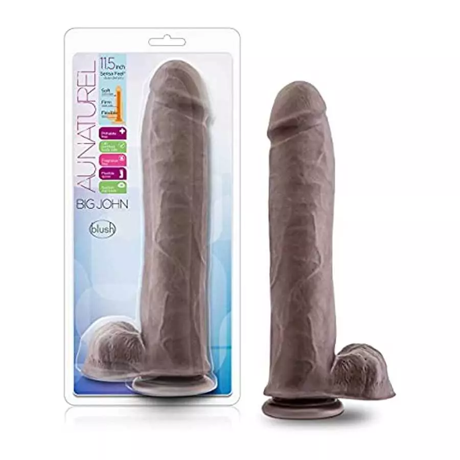 Blush Au Naturel 11.5 Inch Sensa Feel Dual Density Dildo - Ultra Soft Realistic 2.5 Inch Thick Fat Large Sex Toy - Flexishaft fo