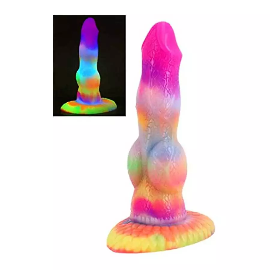 8.26" Silicone Big Realistic Dragon Luminous Dildo Half Dog Half Human Dildo with Hands-Free Suction Cup, Thick Animal Plug Anal 8.26" Silicone Big Realistic Dragon Luminous Dildo Half Dog Half Human Dildo with Hands-Free Suction Cup, Thick Animal Plug Anal
