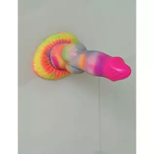 8.26" Silicone Big Realistic Dragon Luminous Dildo Half Dog Half Human Dildo with Hands-Free Suction Cup, Thick Animal Plug Anal