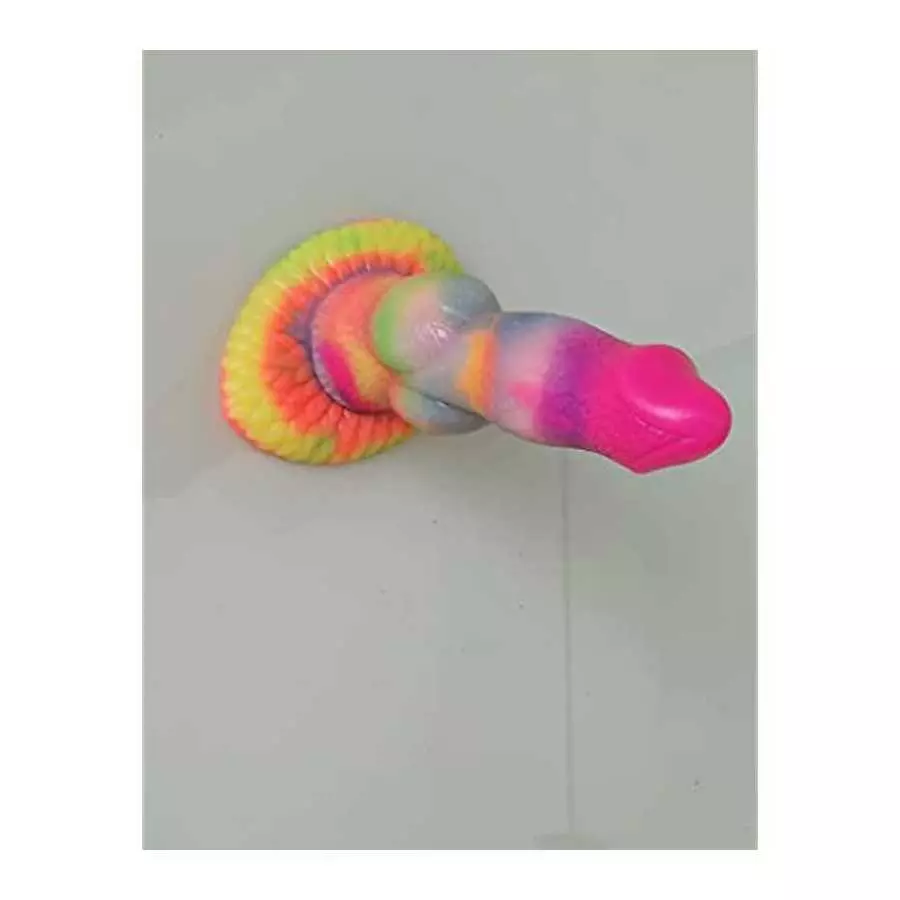 8.26" Silicone Big Realistic Dragon Luminous Dildo Half Dog Half Human Dildo with Hands-Free Suction Cup, Thick Animal Plug Anal