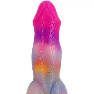 8.26" Silicone Big Realistic Dragon Luminous Dildo Half Dog Half Human Dildo with Hands-Free Suction Cup, Thick Animal Plug Anal