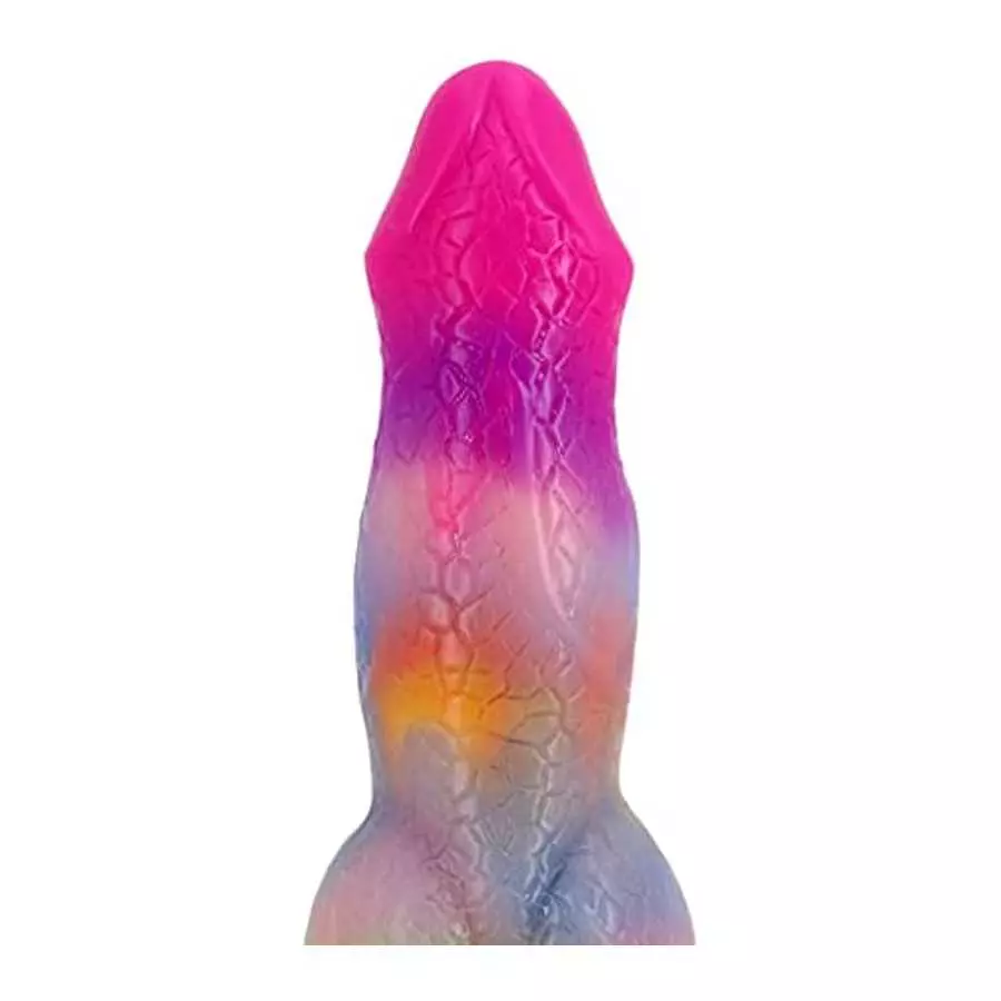 8.26" Silicone Big Realistic Dragon Luminous Dildo Half Dog Half Human Dildo with Hands-Free Suction Cup, Thick Animal Plug Anal