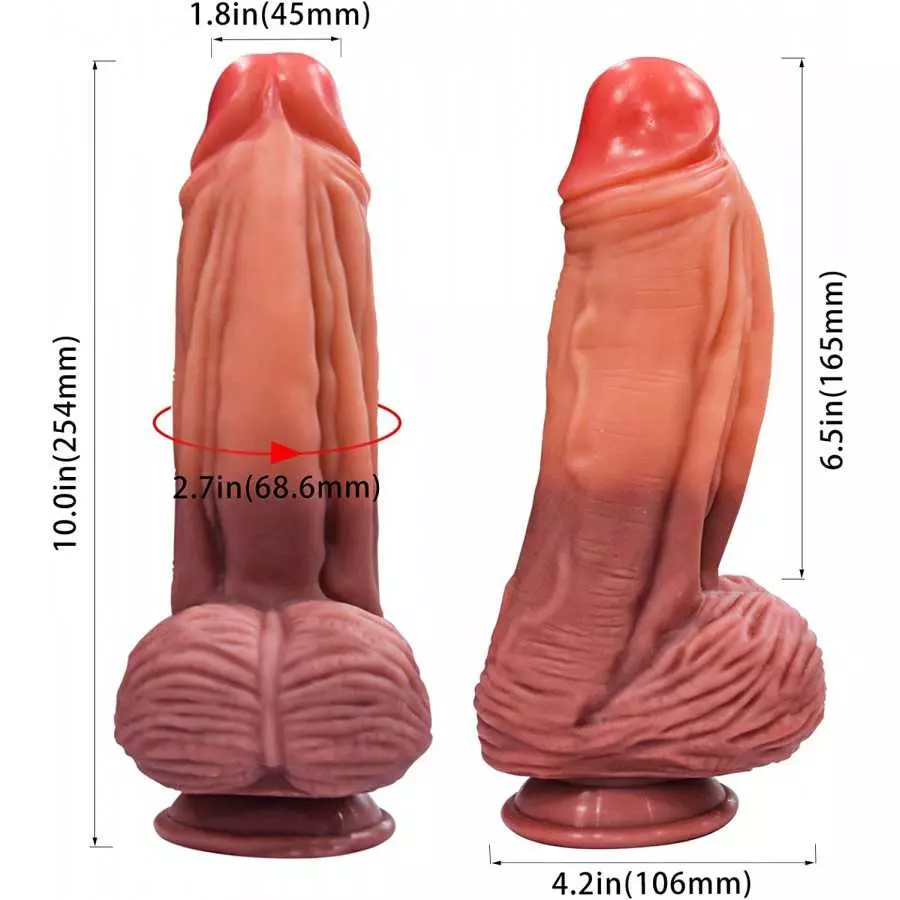 10 Inch Monster Silicone Realistic Dildo with Suction Cup- Big Dildo with Dual Density, Giant Thick Dildo Adult Sex Toy, Large S