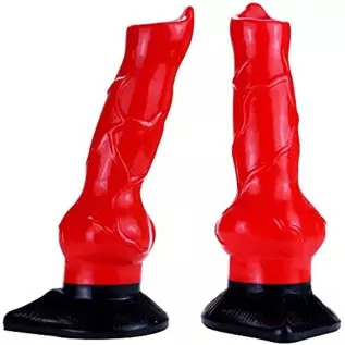 Dog Dildo, Realistic Wolf Suction Cup Dildo 7.6inch Silicone Animal Dildo Anal Plug Toys with Knot for Beginners Women Men and C