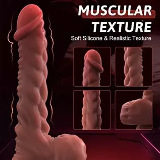 Thrusting Dildo Vibrator Sex Toy for Women, UIEICO 9.8" Realistic Thick Dildo with 7 Thrusting Modes & Strong Suction Cup Muscle Thrusting Dildo Vibrator Sex Toy for Women, UIEICO 9.8" Realistic Thick Dildo with 7 Thrusting Modes & Strong Suction Cup Muscle