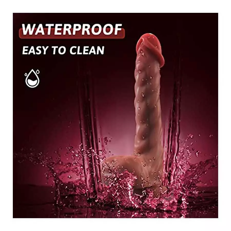 Thrusting Dildo Vibrator Sex Toy for Women, UIEICO 9.8" Realistic Thick Dildo with 7 Thrusting Modes & Strong Suction Cup Muscle